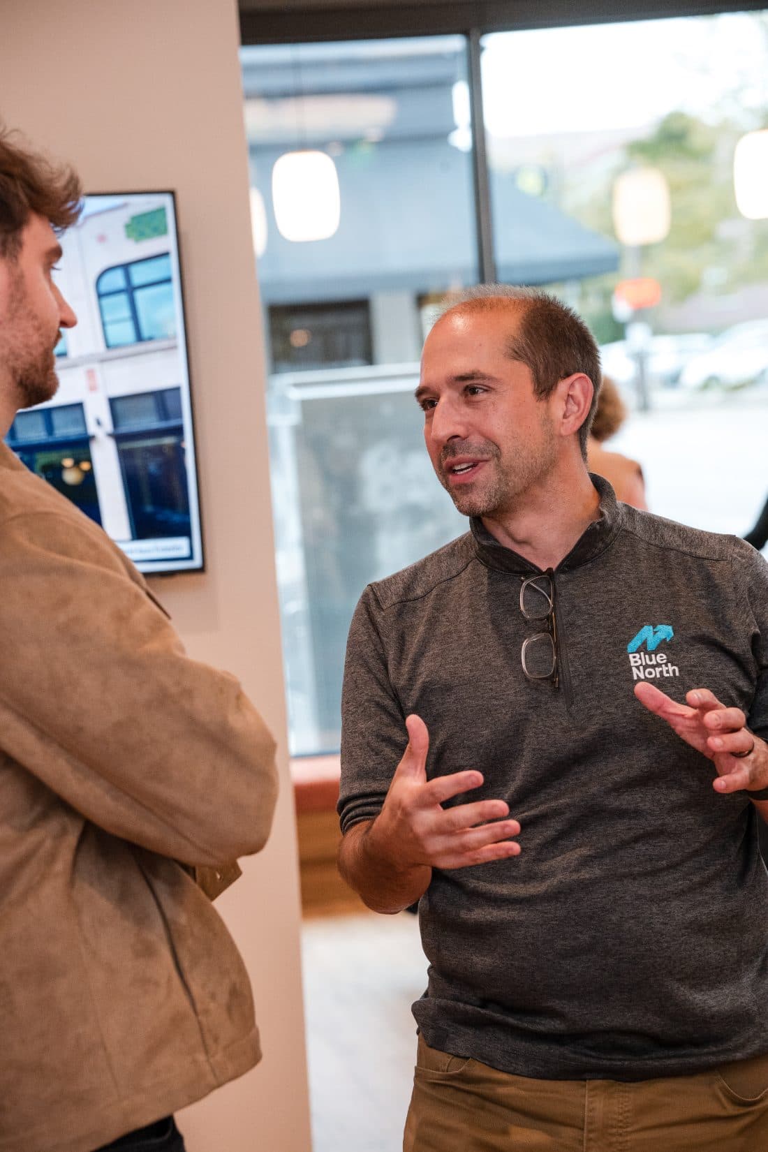 Dave Knox in conversation at a Blue North event at SparkHaus